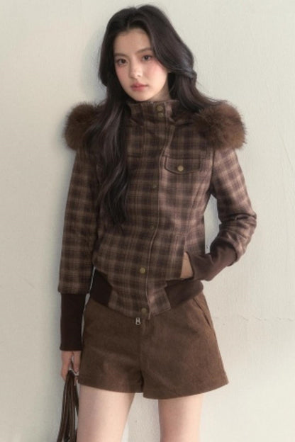 Vintage Fur Collar Fleece Jacket