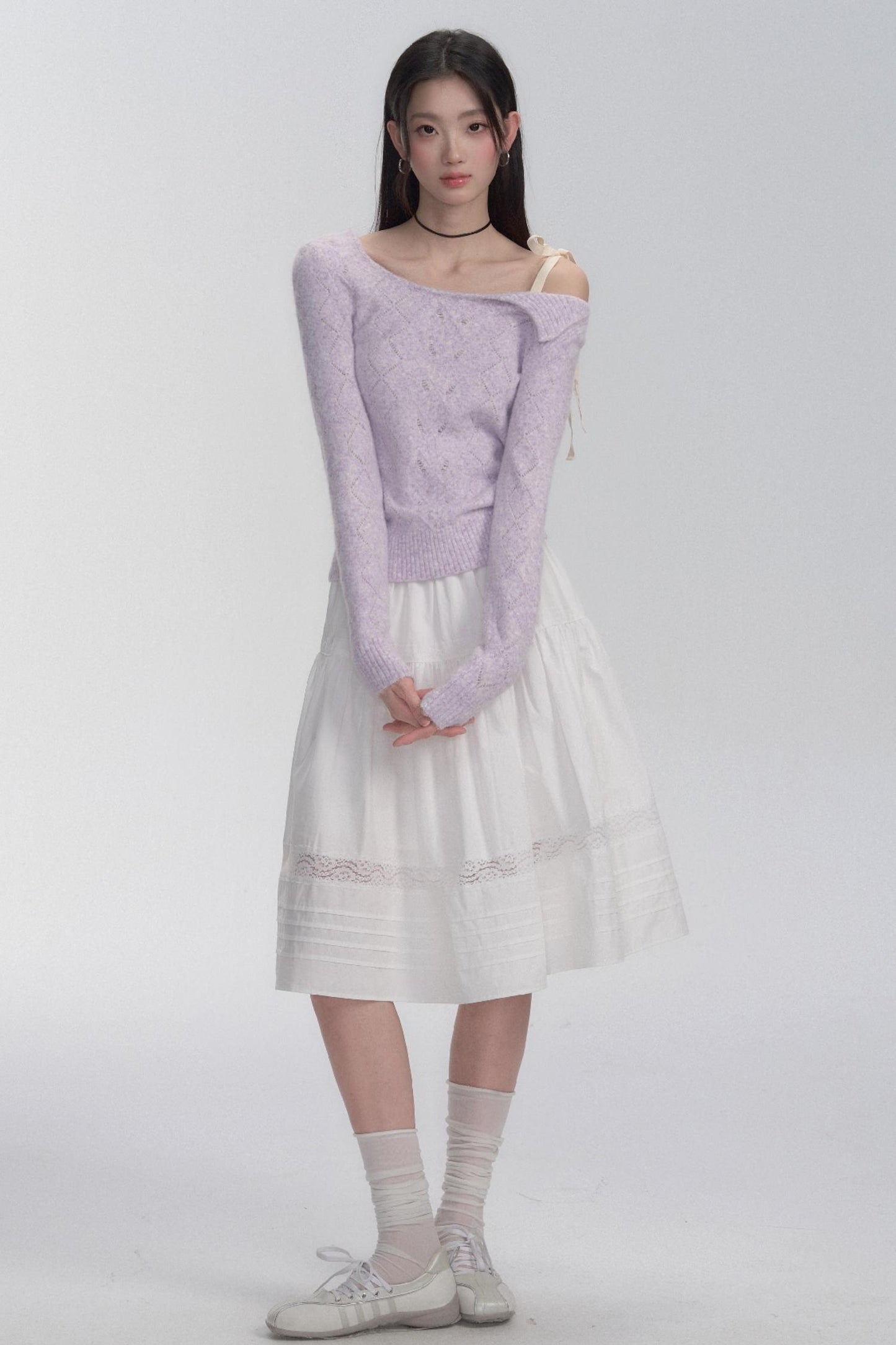 Traum Schal Off-Shoulder Pullover 