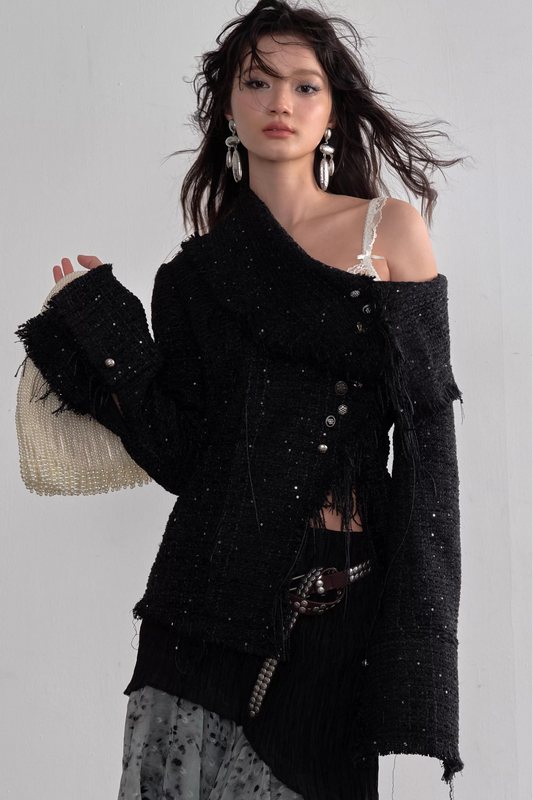 Bohemian Asymmetrical Fringe Jacket