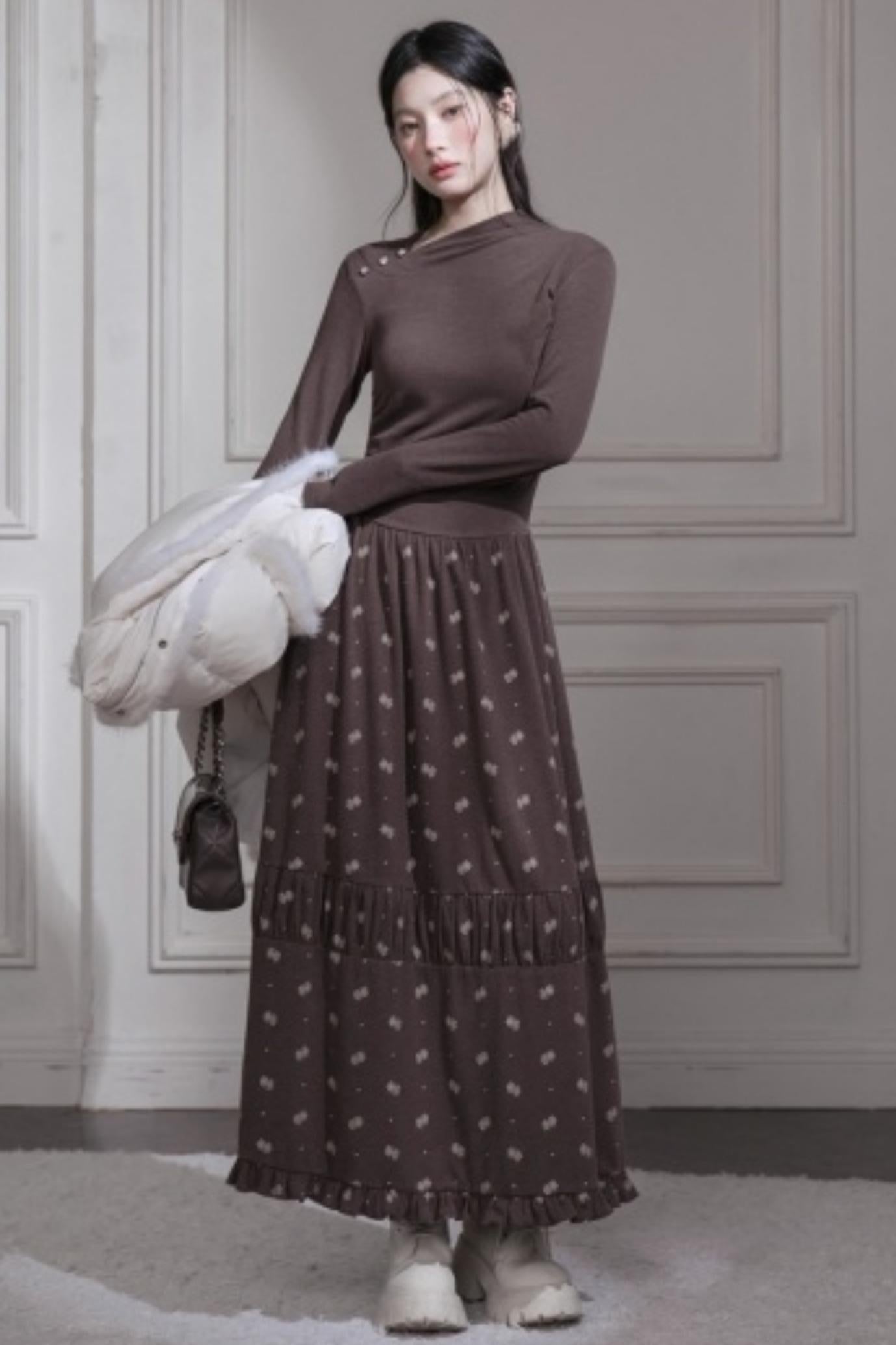 Warm Velvet Snowflake Dress