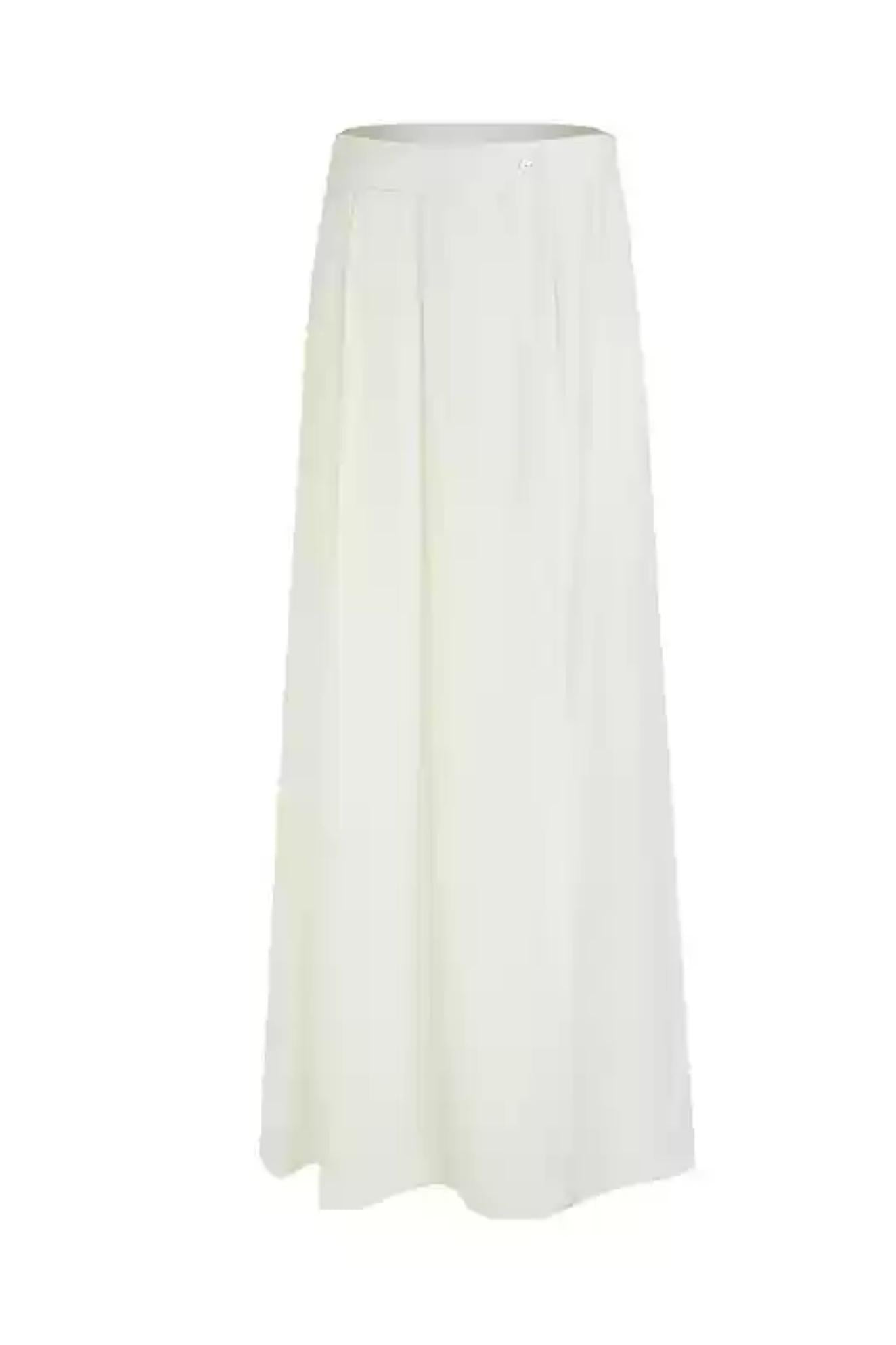 Draped Asymmetric Wide-Leg Trousers