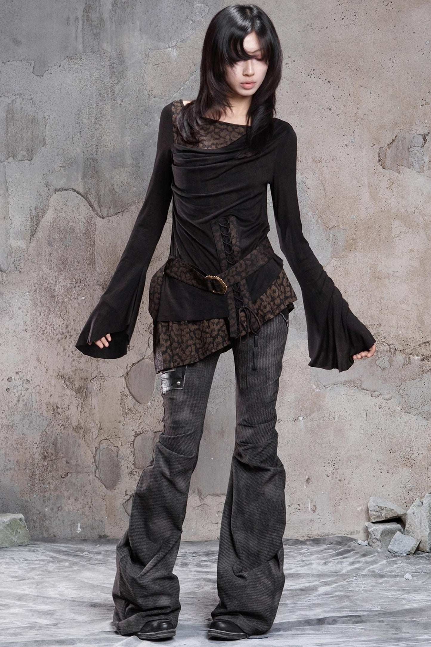 Knitted Contrast Patchwork Top