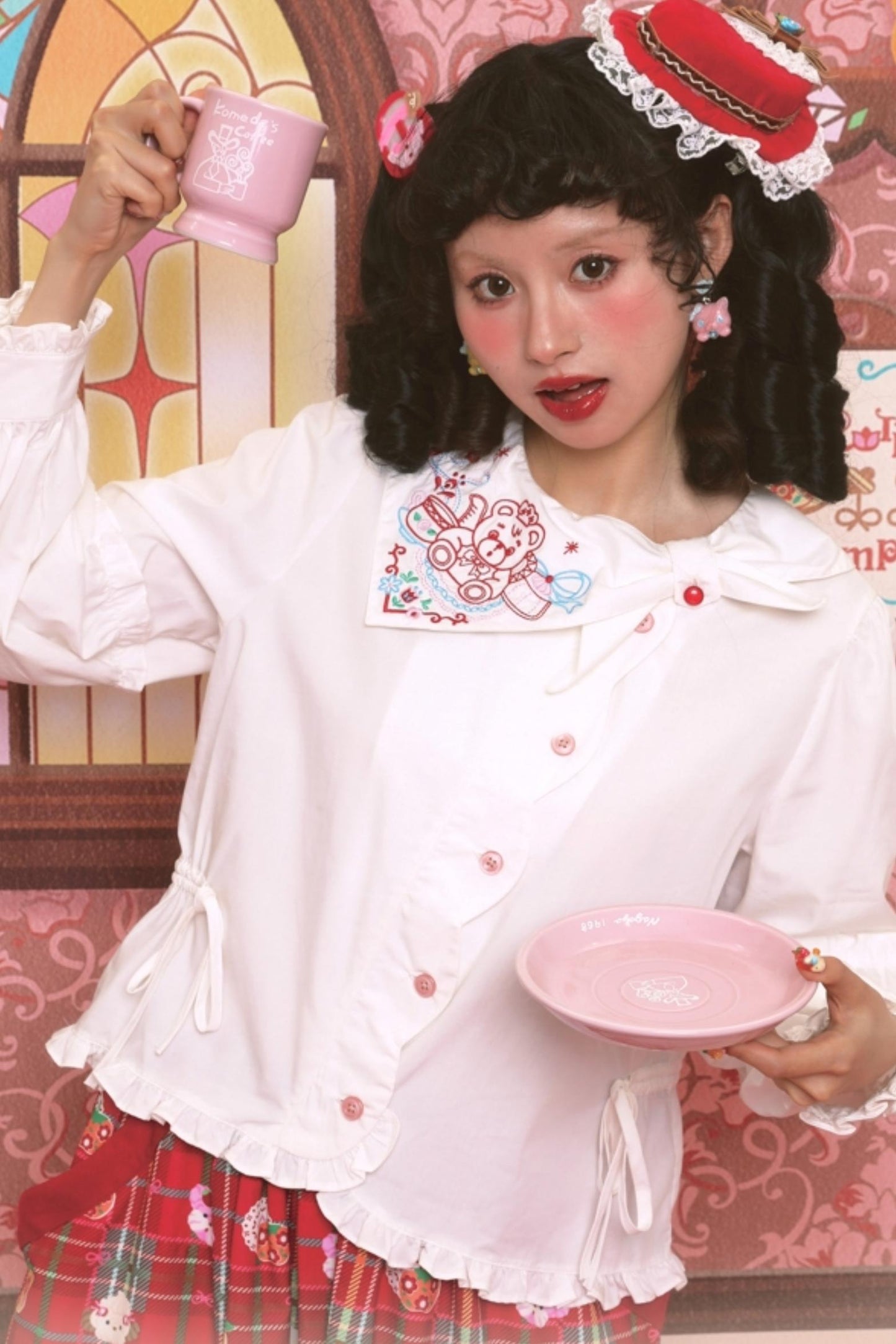 Vintage Embroidery Collar Shirt