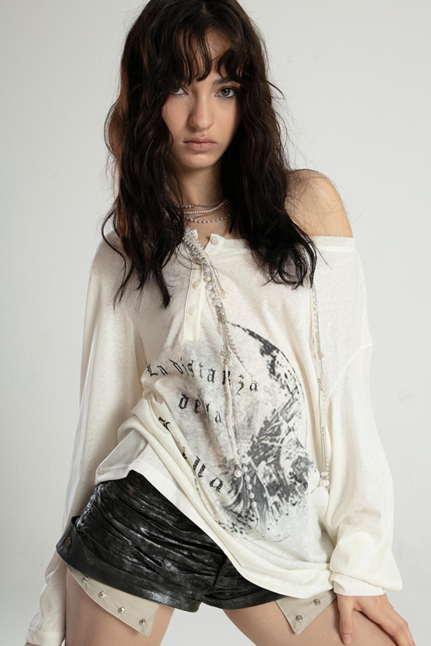 Loose Fit Slouchy Long Sleeve T-Shirt