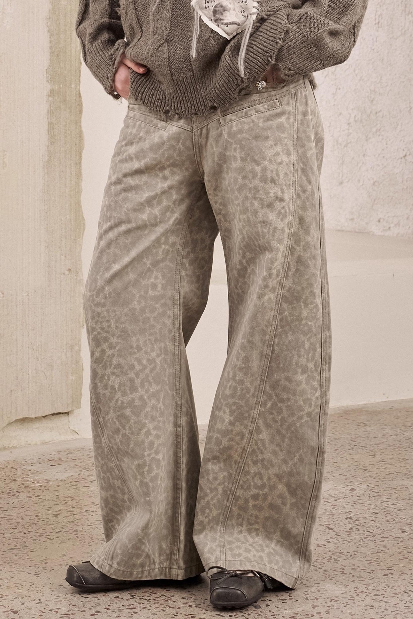 Leopard Print Straight Loose Pants