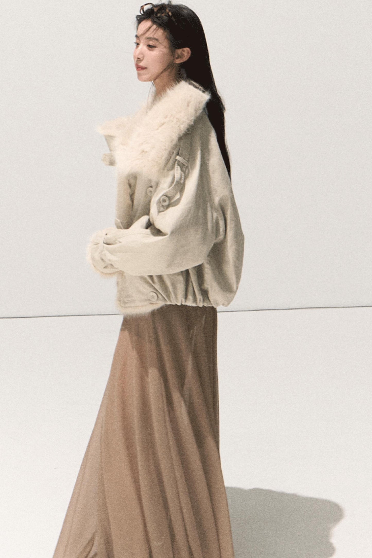 Soft Mist Shoulder Waist Dress