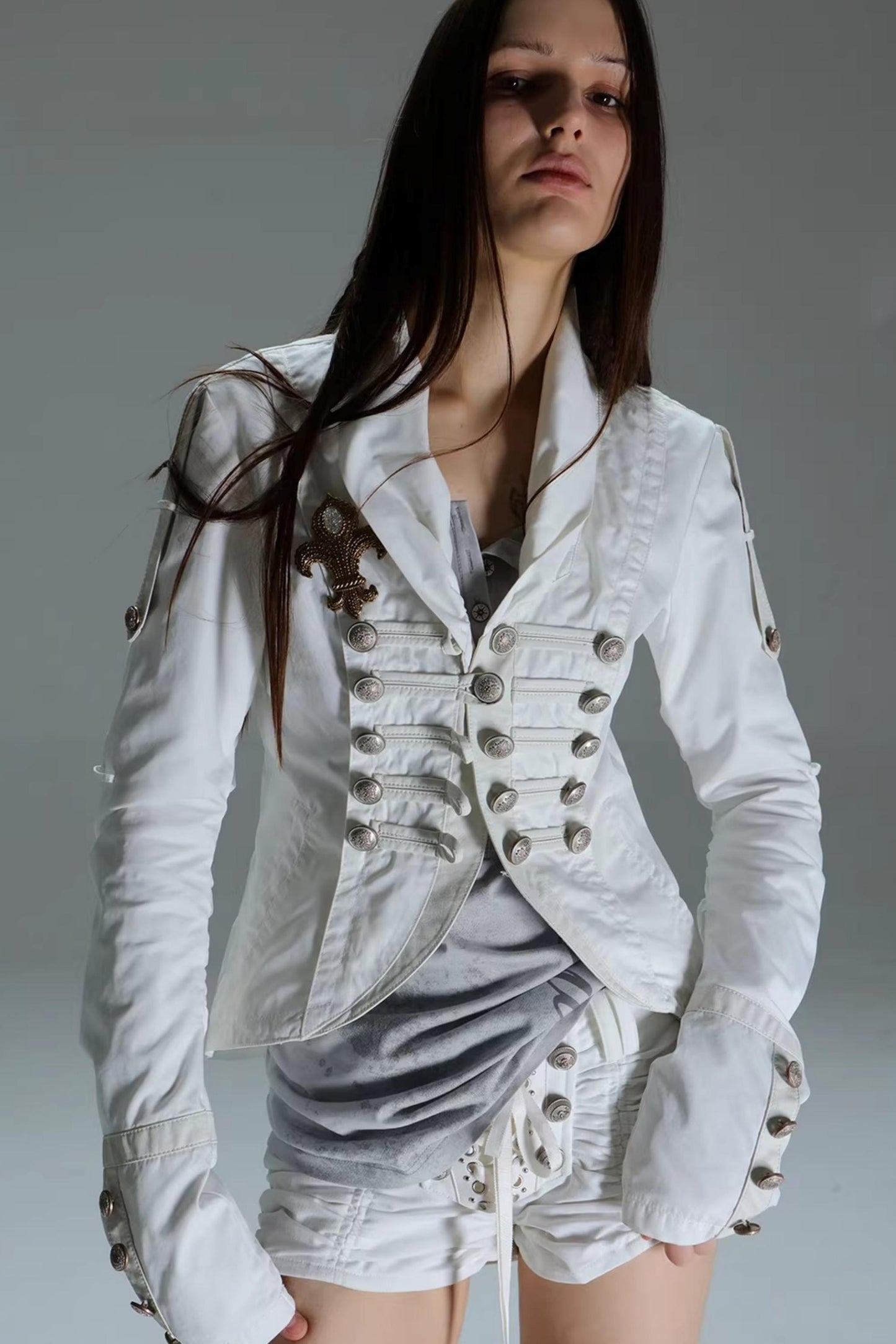 Patchwork Leather Napoleon Jacket