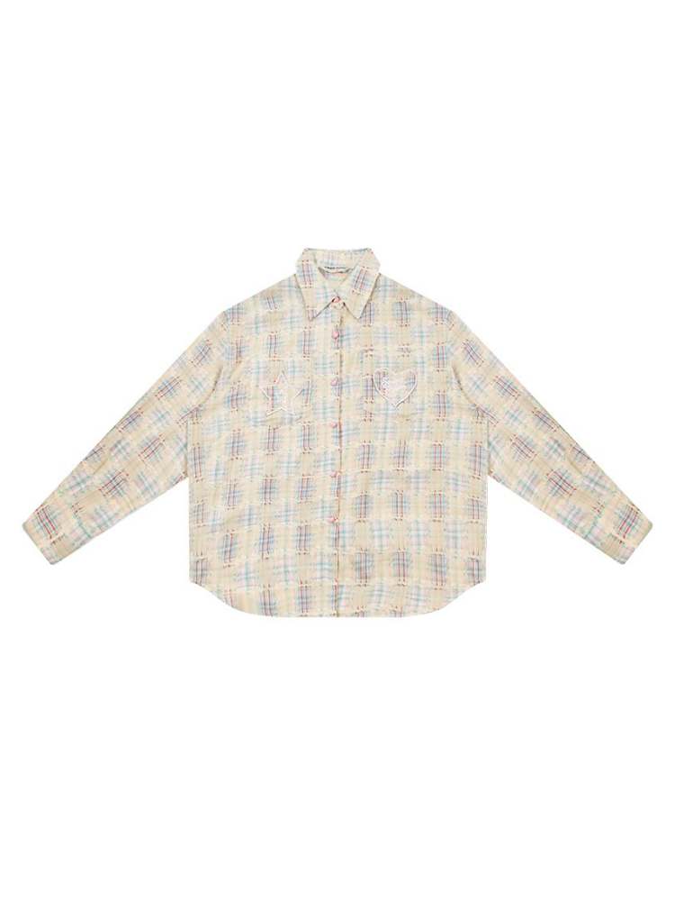 Stars & Hearts Logo Embroidery Plaid Shirt