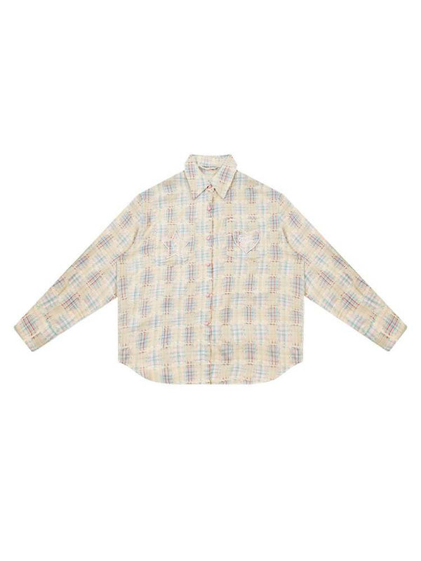 Stars & Hearts Logo Embroidery Plaid Shirt