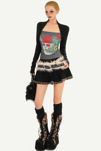 Bedrucktes zweiteiliges Bandeau-Top