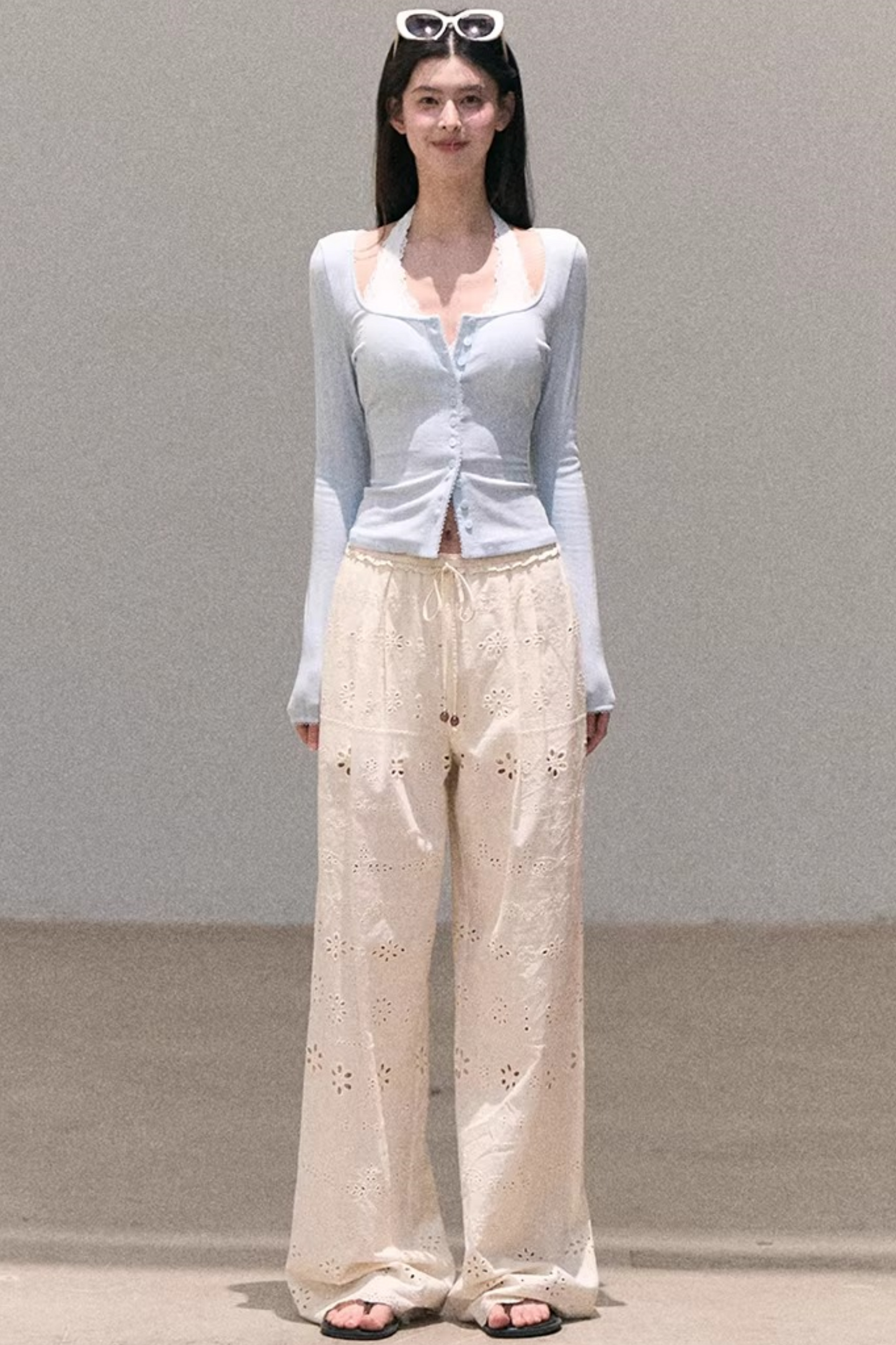 Pure Cotton Embroidered Pants