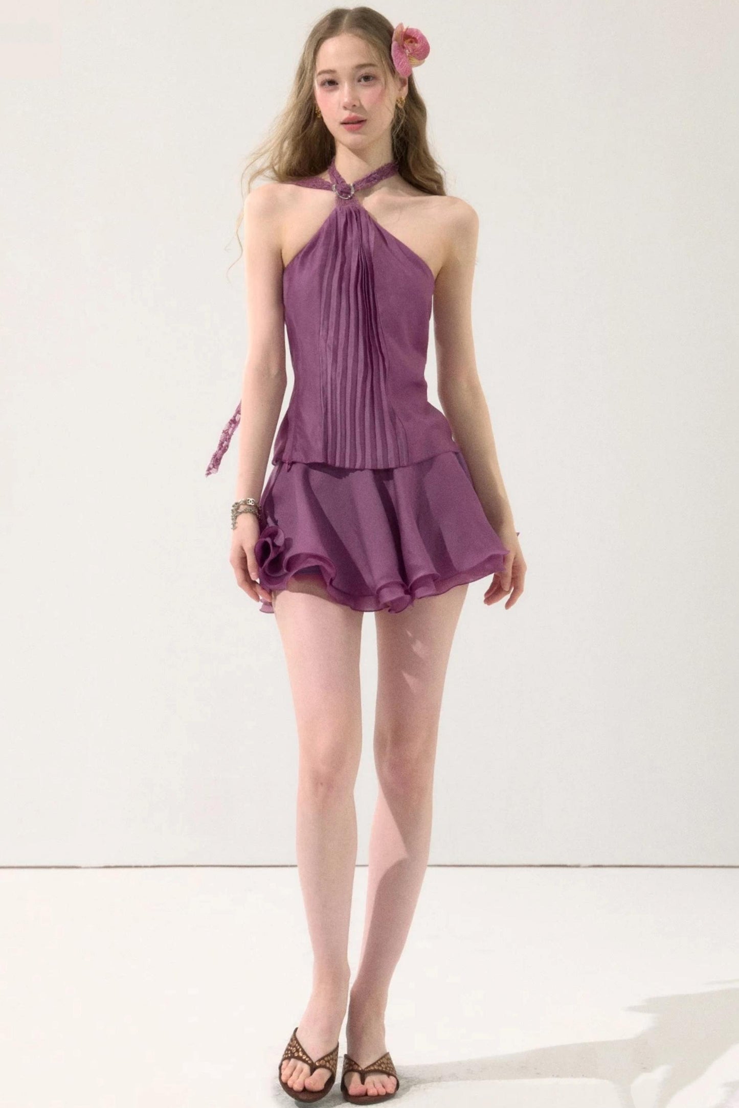 Chiffon Ruffle Skirt Set