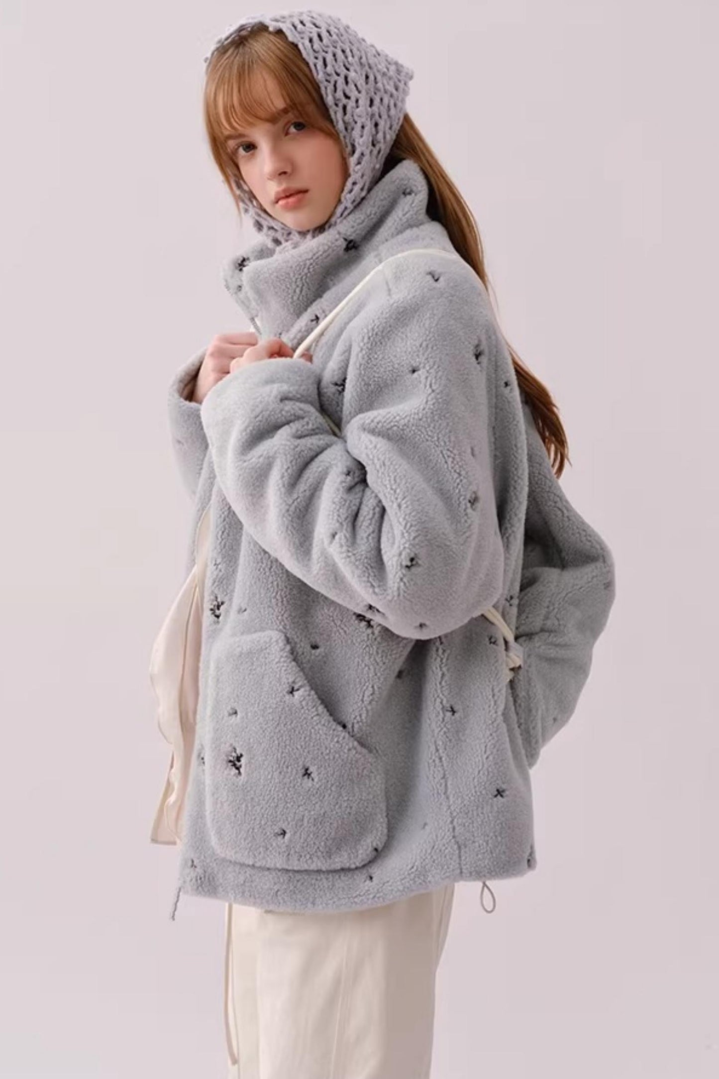 Soft Velvet Floral Backpack