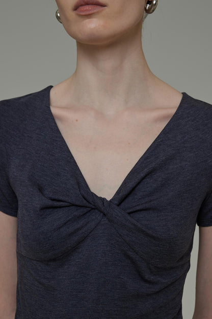 Draped Knit Tee Skirt Set-Up