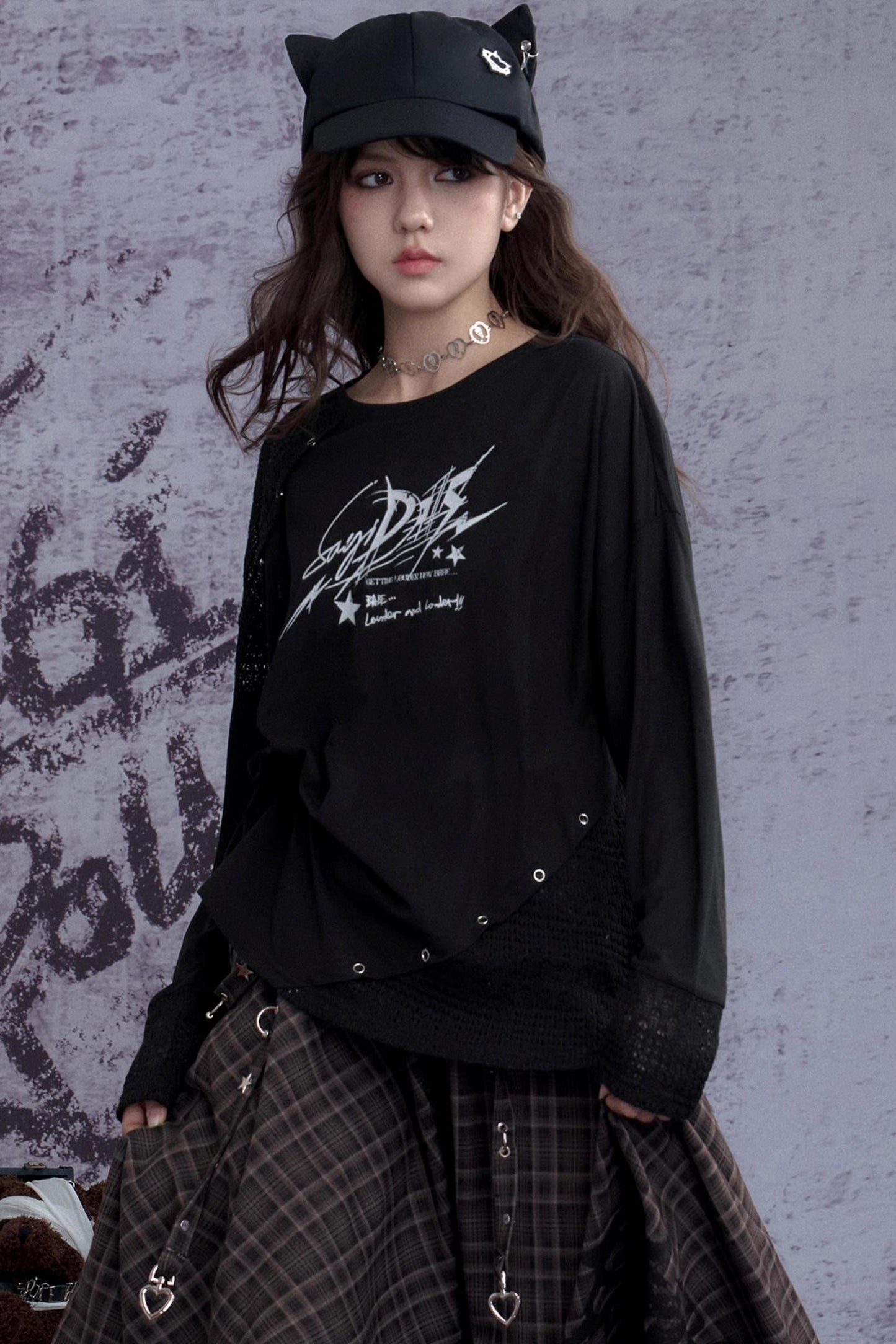 Girls Patchwork Knitted T-shirt