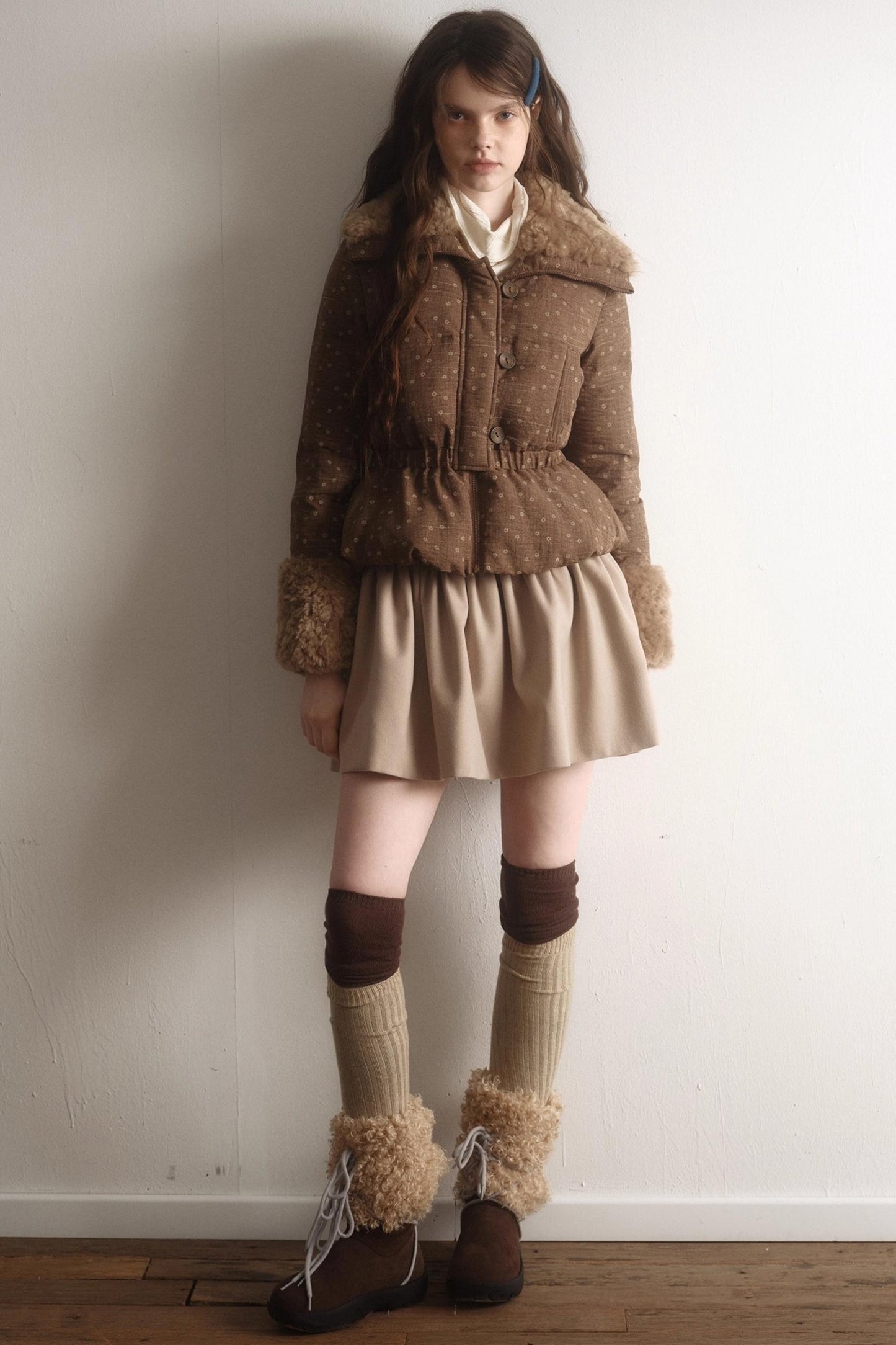 Retro Floral Down Jacket Set-Up