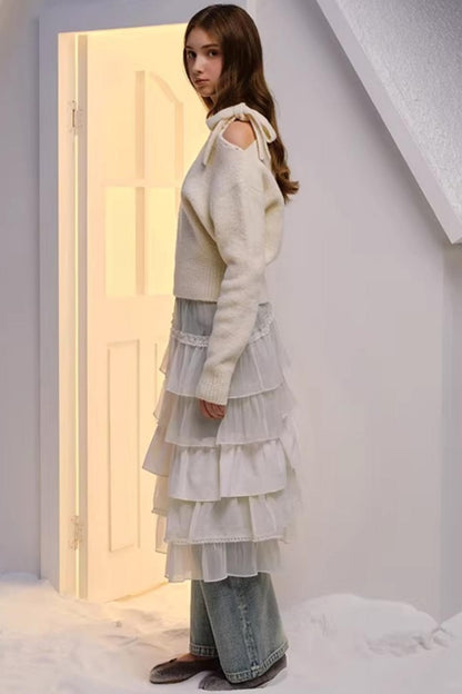 Hand-Dyed French Ruffled Skirt