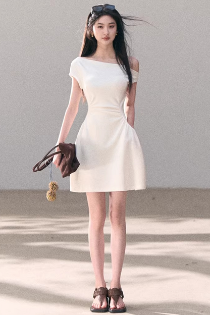 Lyocell-Asymmetrisches-Spitzenkleid