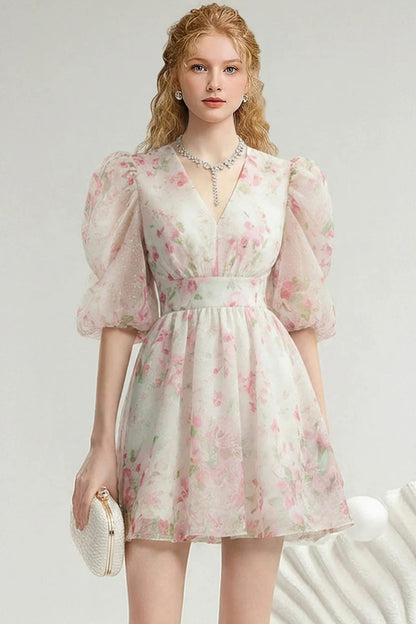 Summer Floral Lantern Dress