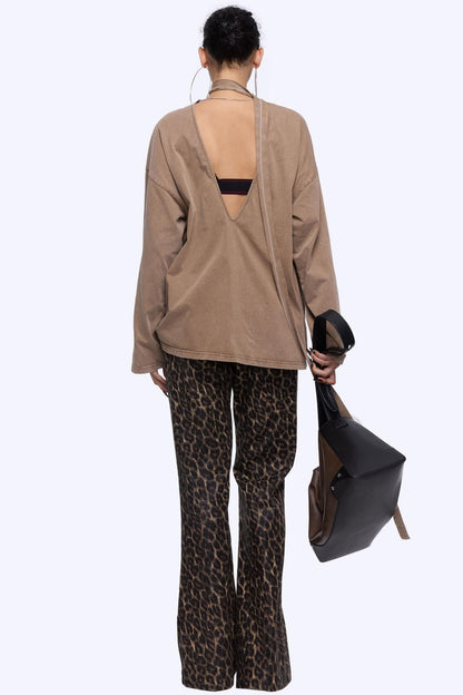 Backless Long Sleeve Tee