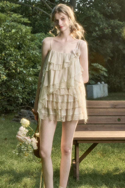 Soft Lace Top With Skirt Set-Up