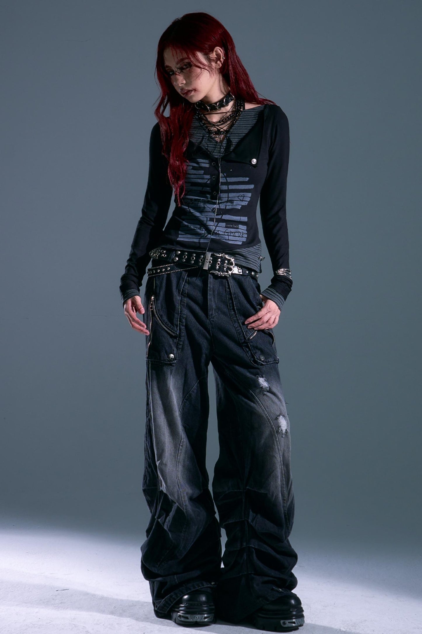 Stripe Long Sleeve Knit Top