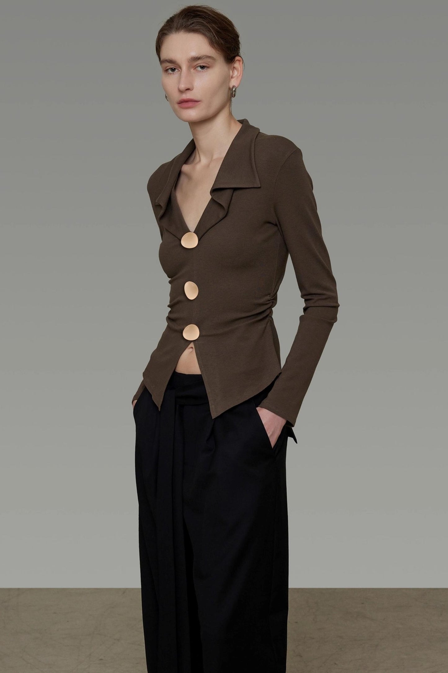 Waist Slimming V-Neck Knitted Sweater