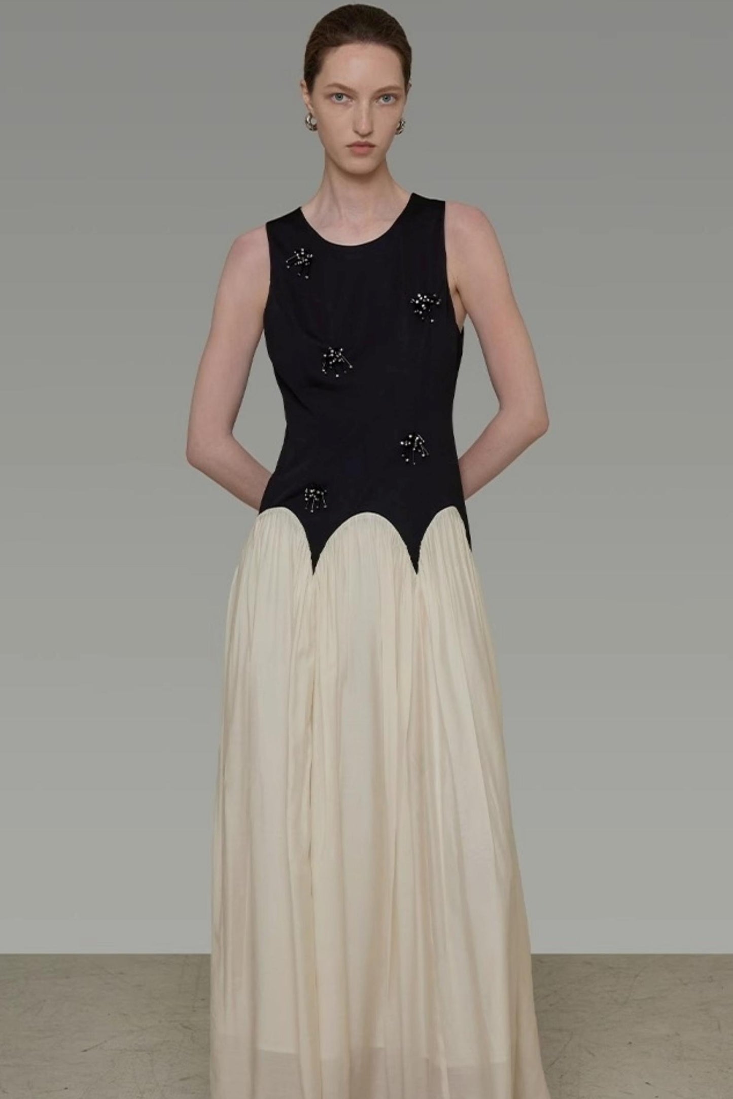 Color Clash Beaded Summer Dress