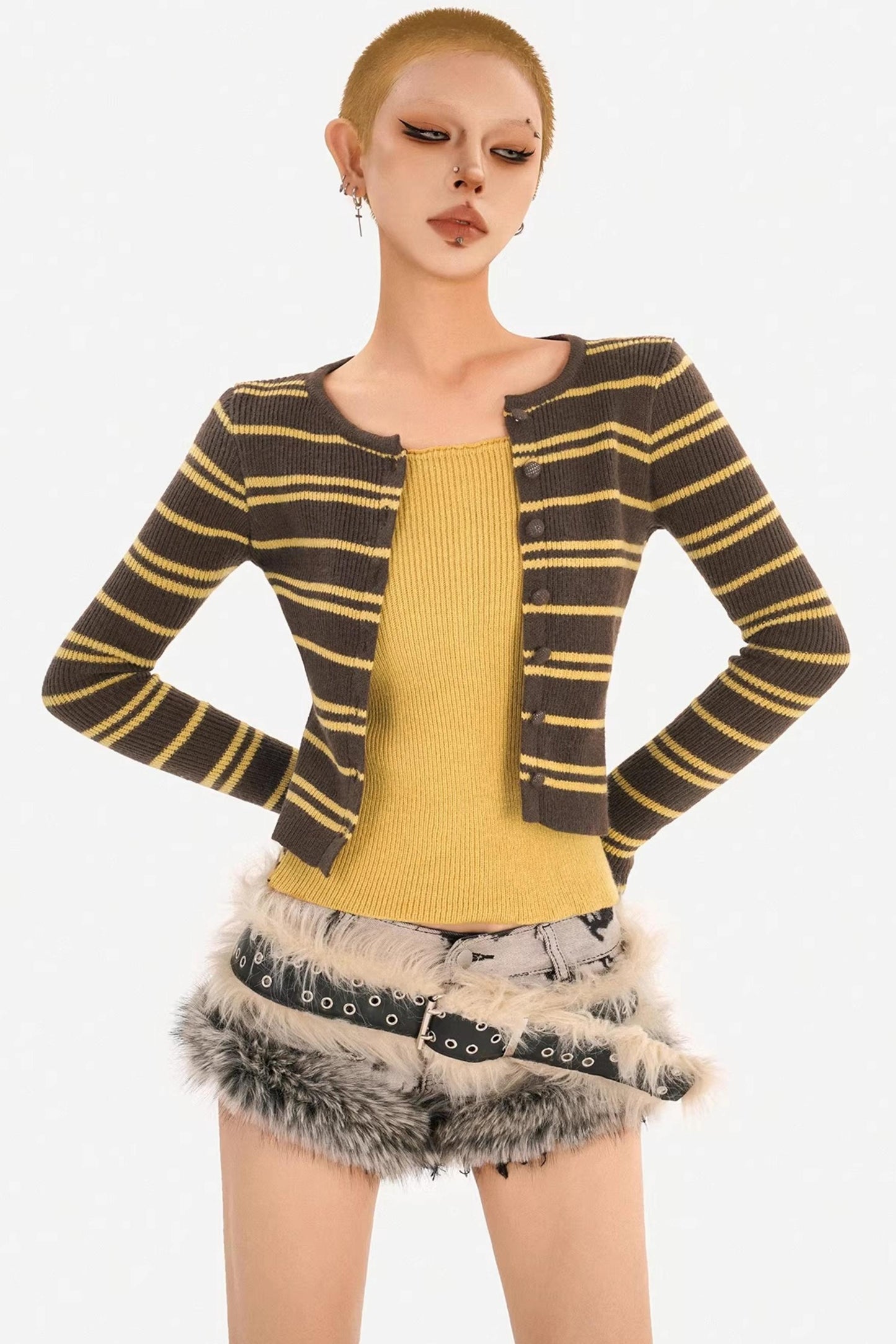 Milky Retro Striped Sweater