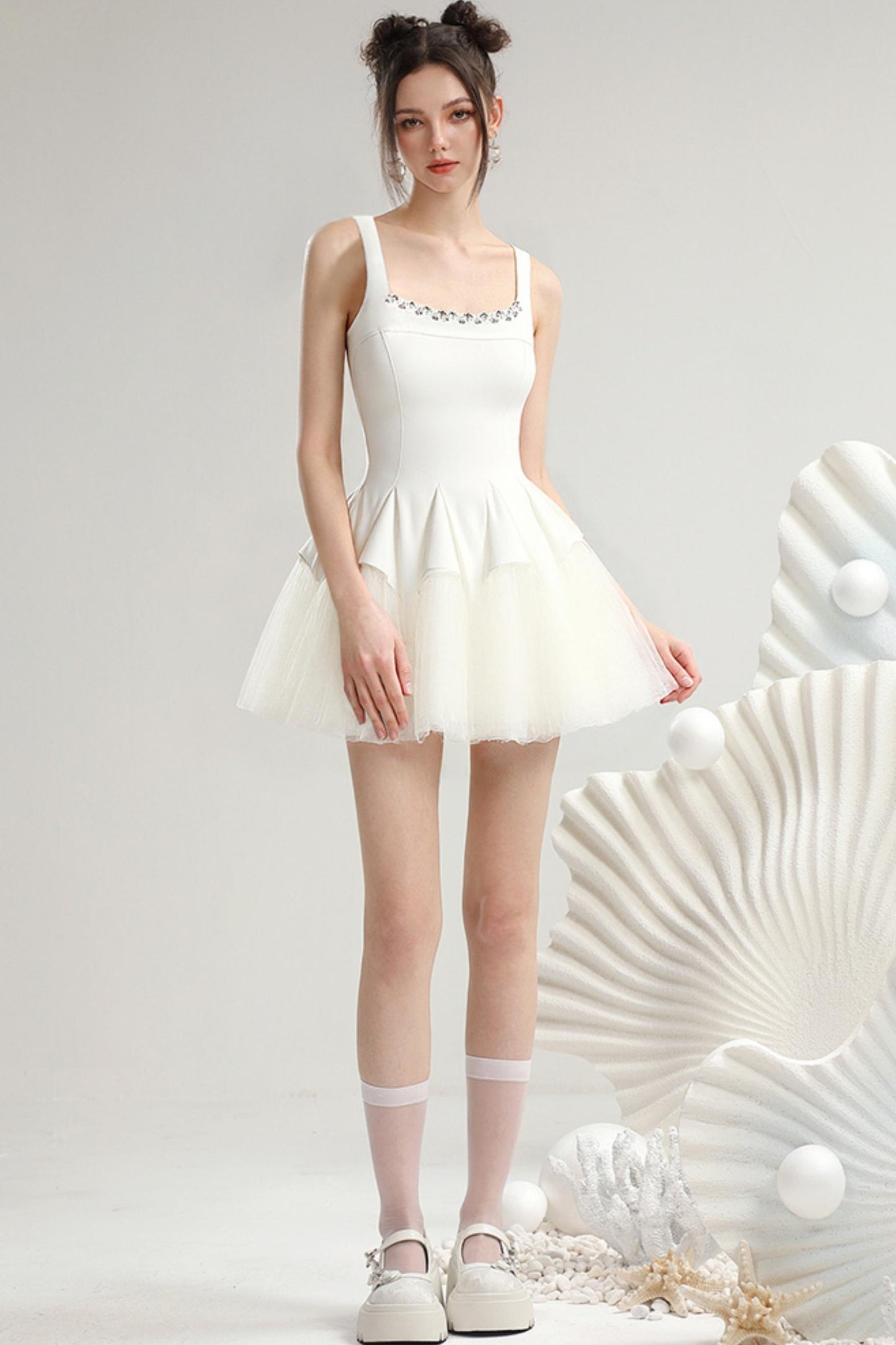 Princess Pleated Halter Dress