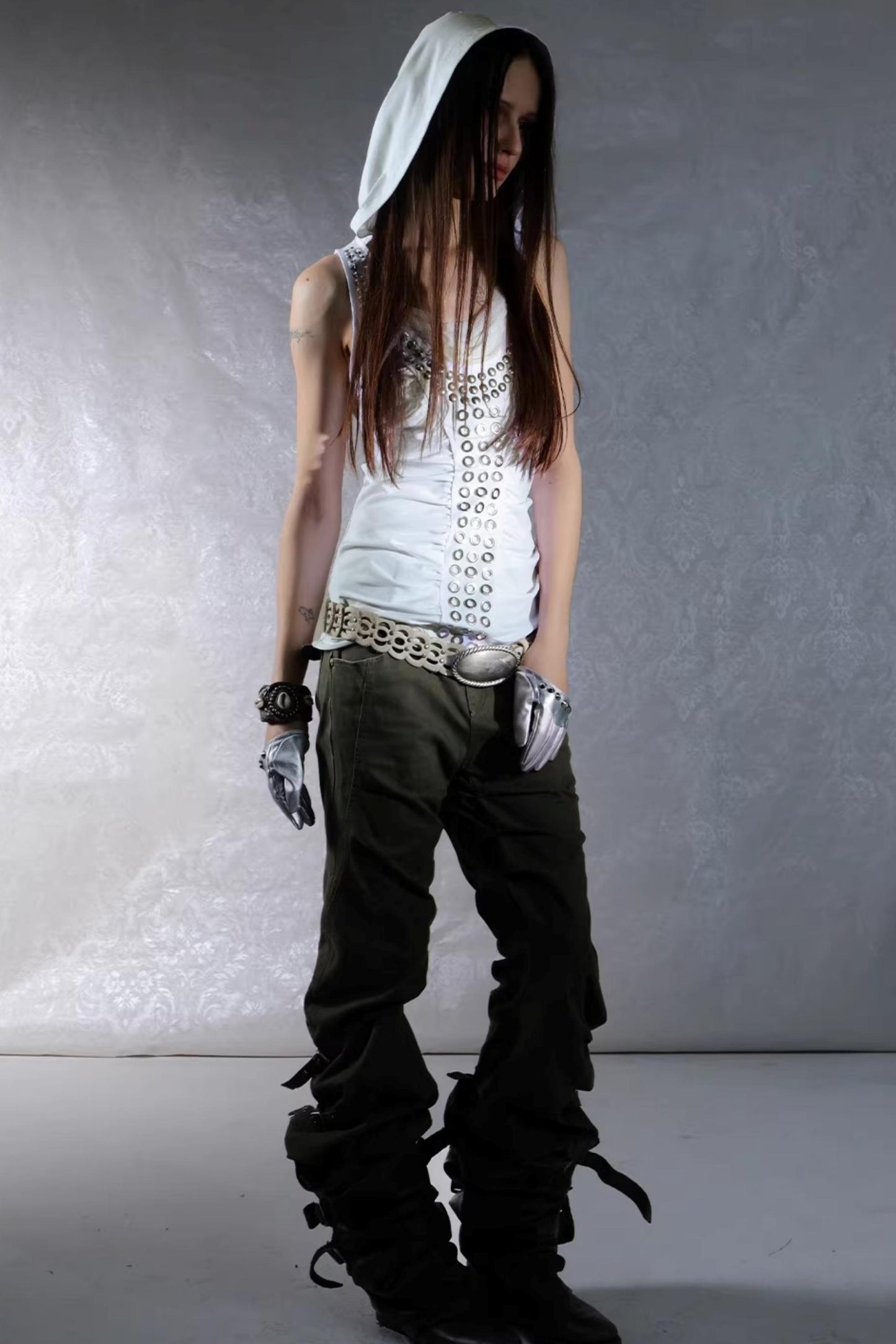 Retro Washed Cotton Trousers