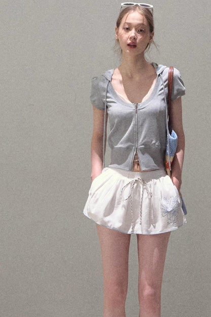 Color-Block Hooded Cardigan