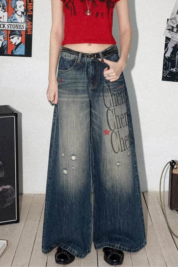 High-Waisted Flared Jeans