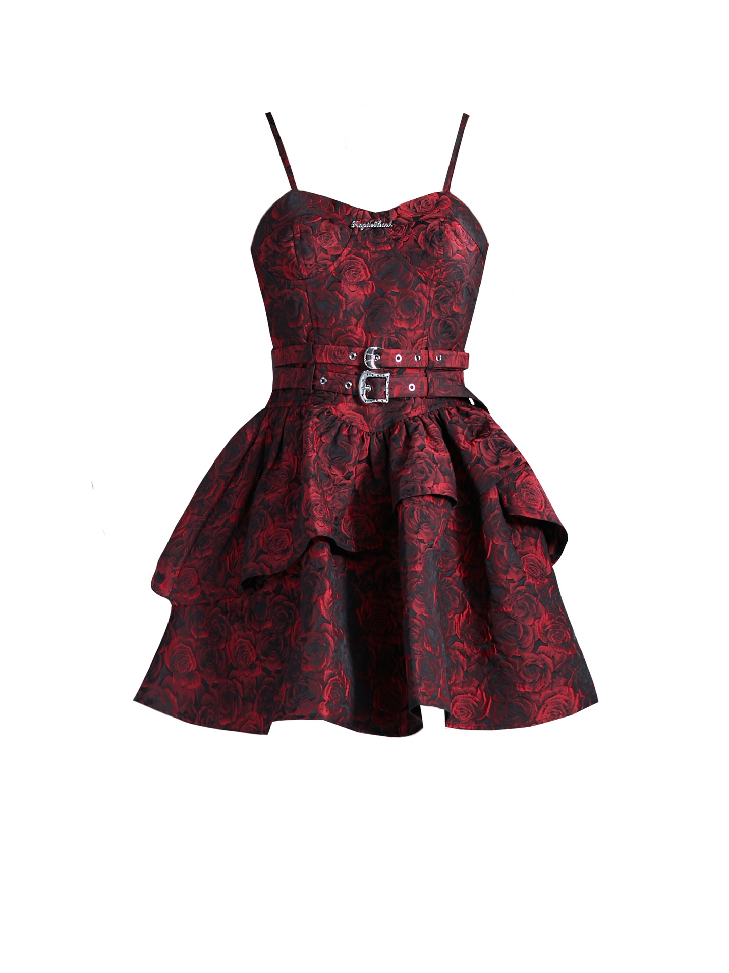 Rose Print Frilled Camisole Dress