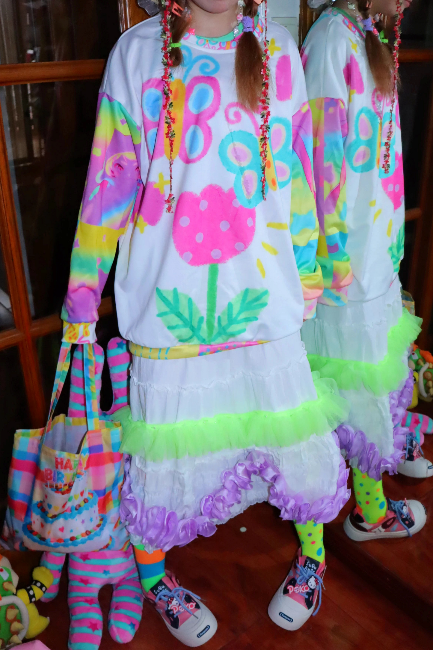 Childlike Butterfly Print Sweater