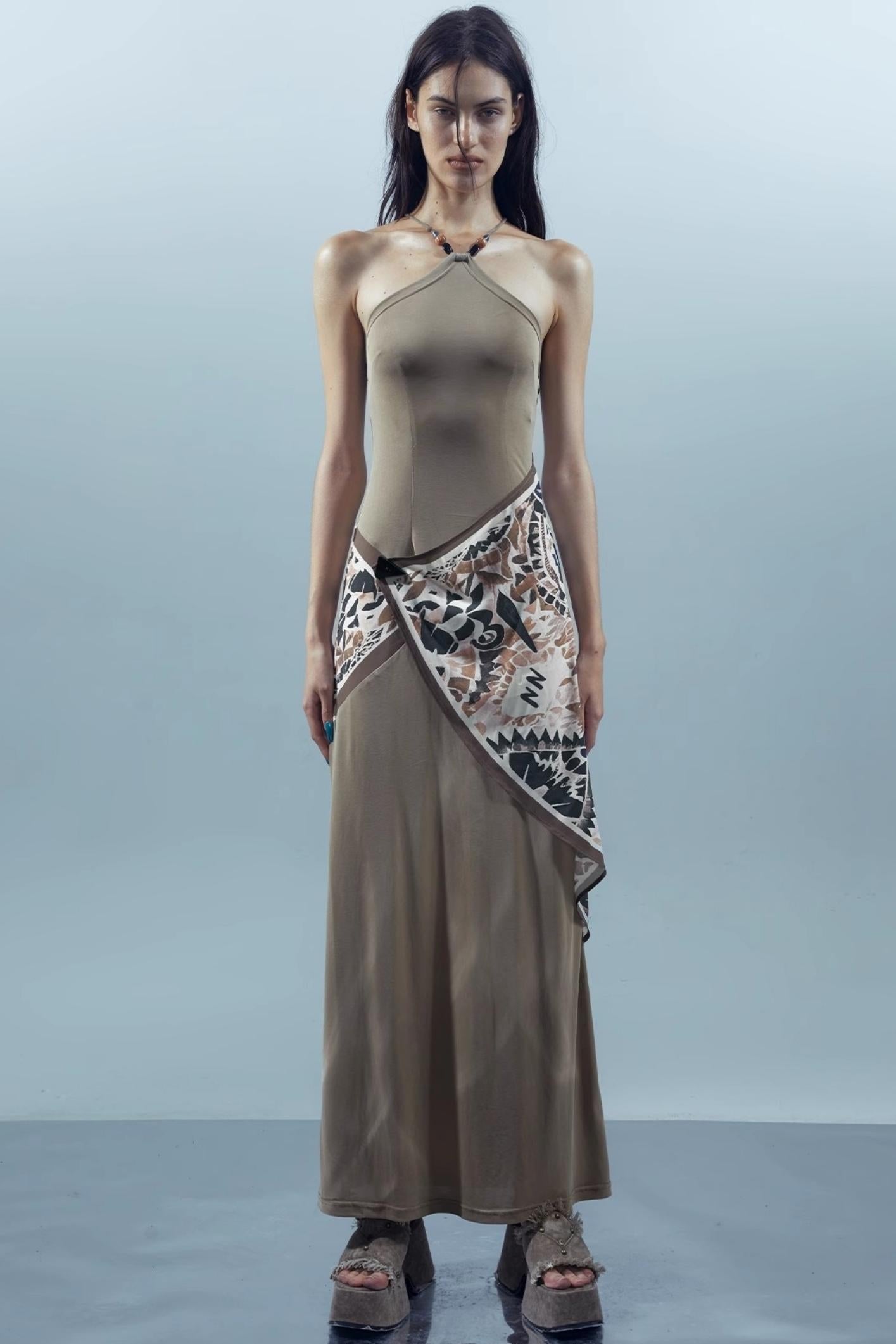 Print Backless Dress