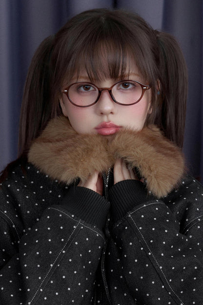 Fighting Spirit Detachable Fur Collar Jacket