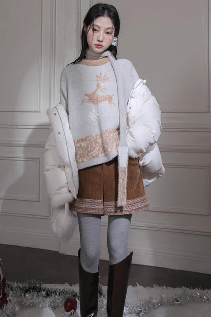 Red Sand Corduroy Wool Shorts