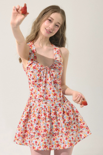Vintage Floral A-Line Dress