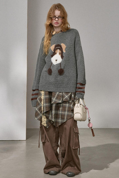 Hat and Puppy Knitted Top