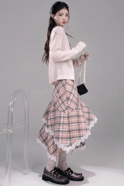Gentle Cherry Pink Bias Skirt Dress