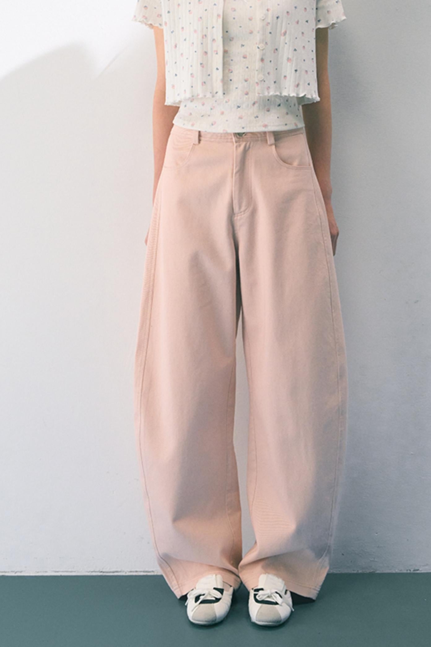 Pink Straight Leg Trousers