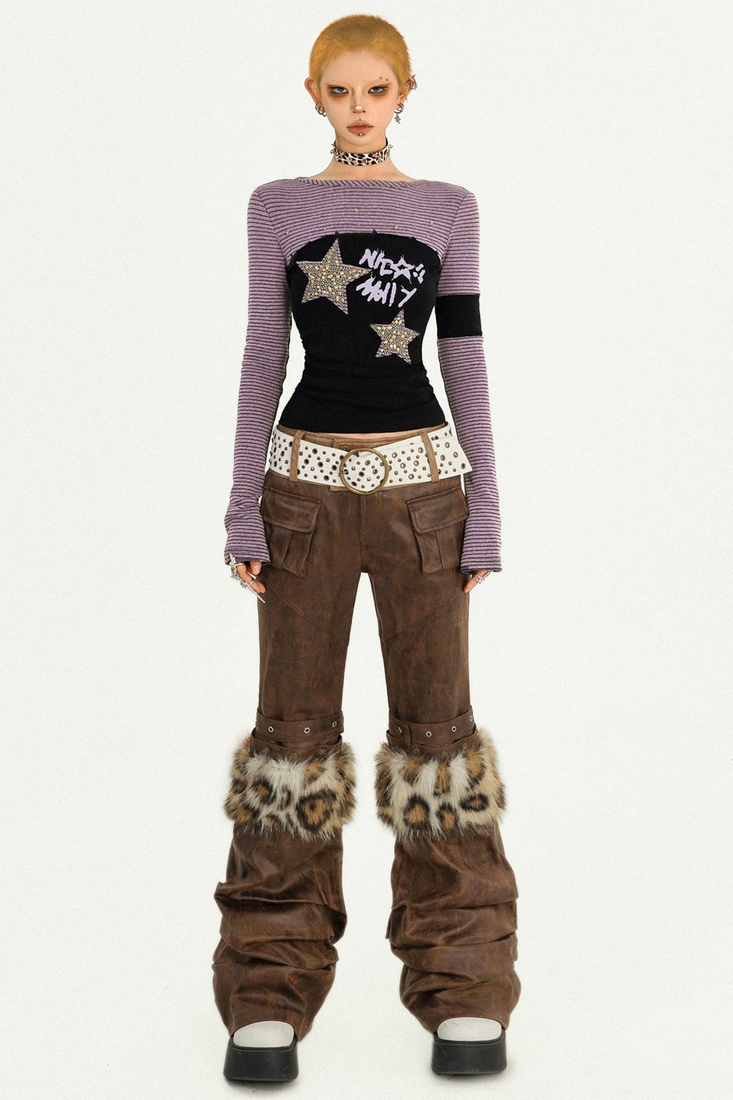 Shibuya Girl Striped Long-Sleeve Top