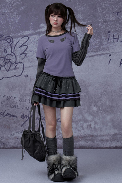 Purple Polka Dot Cake Skirt