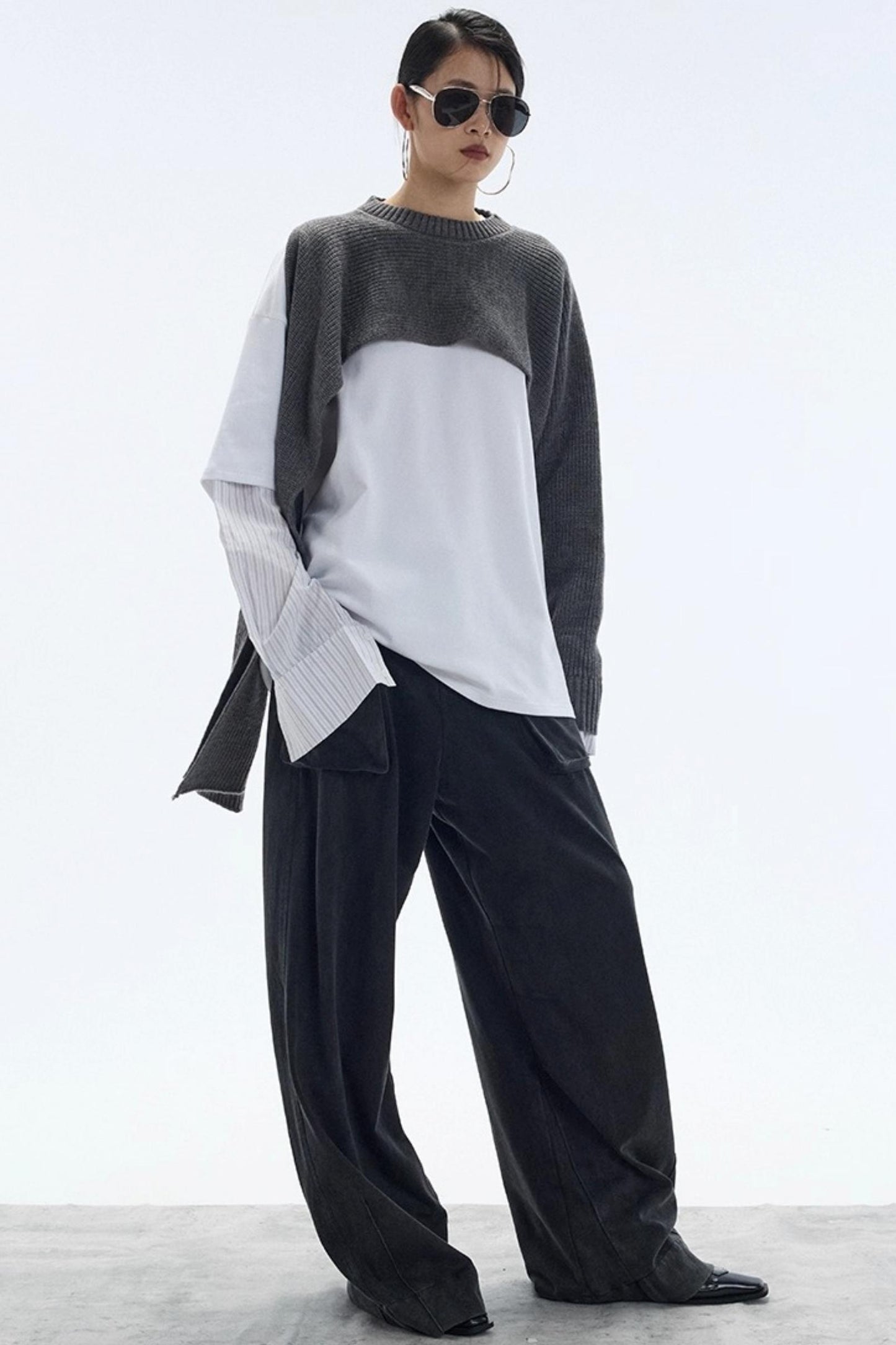 White Striped Crew Neck T-Shirt