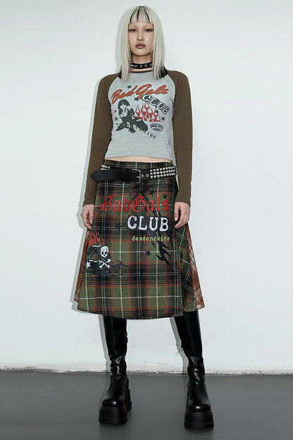 Punk Plaid Layered Skirt