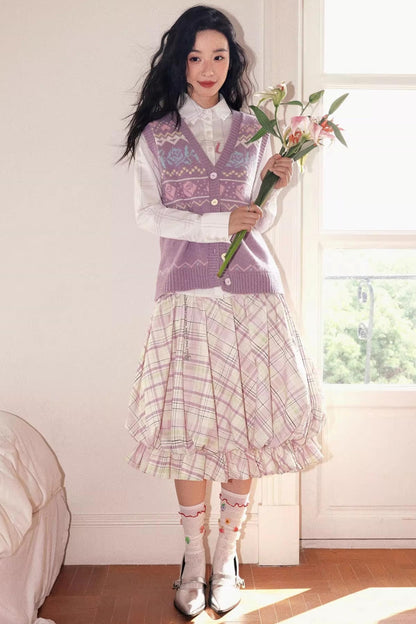 Pink Flower Bud Skirt