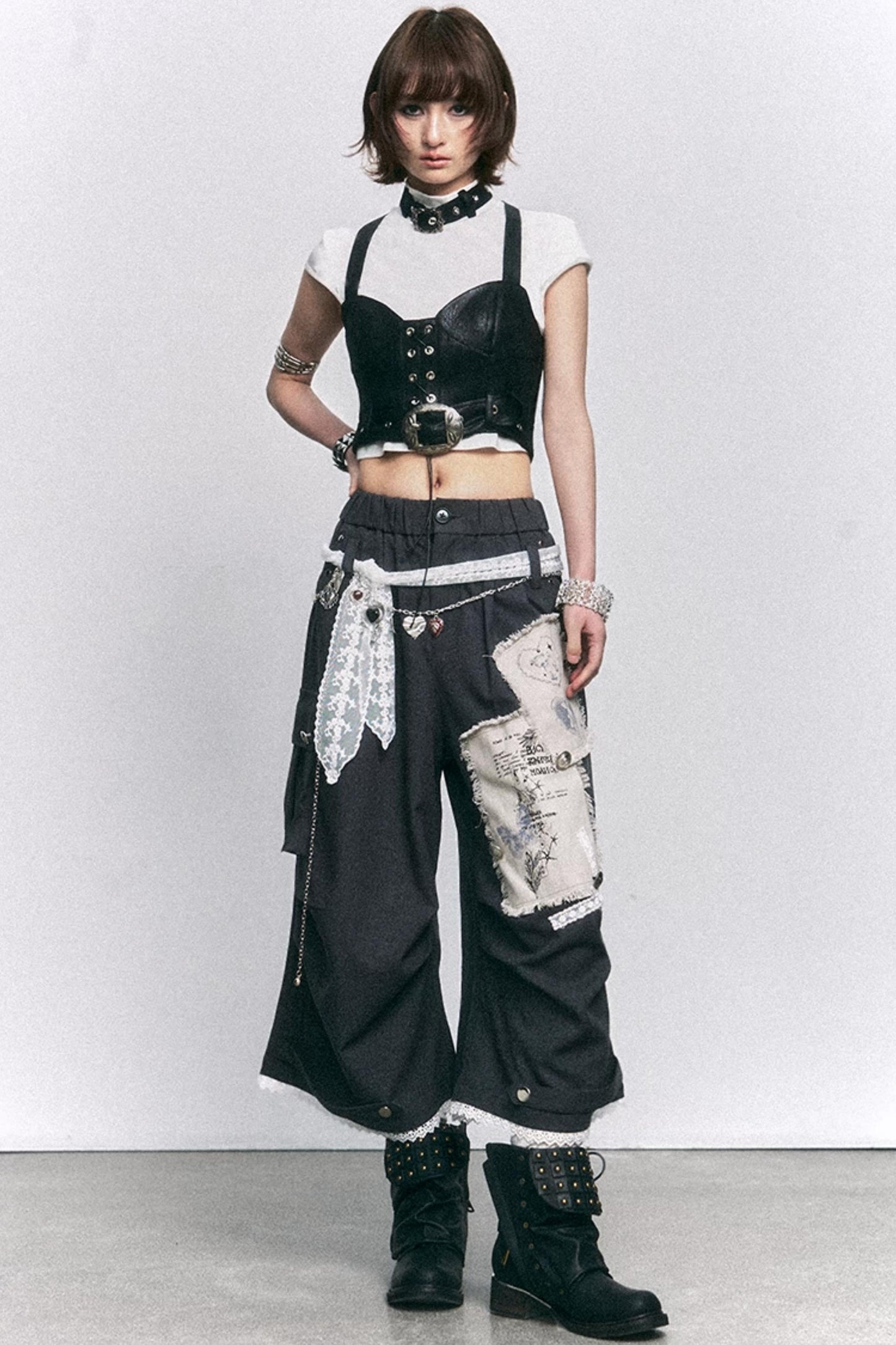 Vintage Lace Patchwork Pants