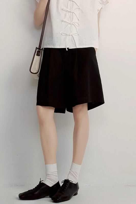 Black Tencel Circus Shorts