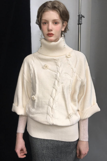 Reversible Merino Wool Cape Sweater